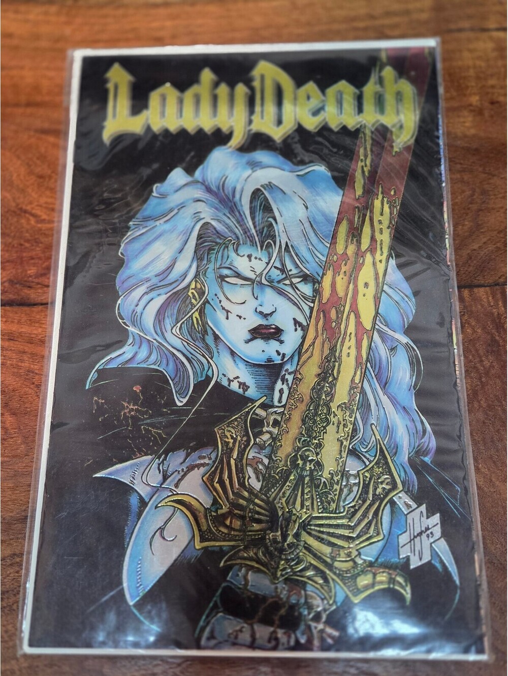 Lady Death #1 Comic Book, January 1994 Chromium Cover
